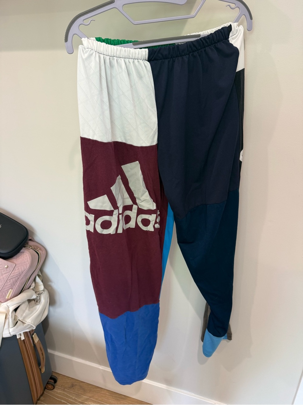 adidas Colorblock Athletic Bottoms in Green/Blue/Black - Picture 2 of 2